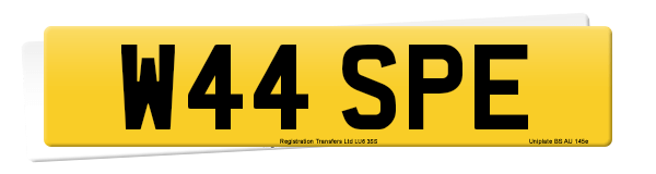 Registration number W44 SPE